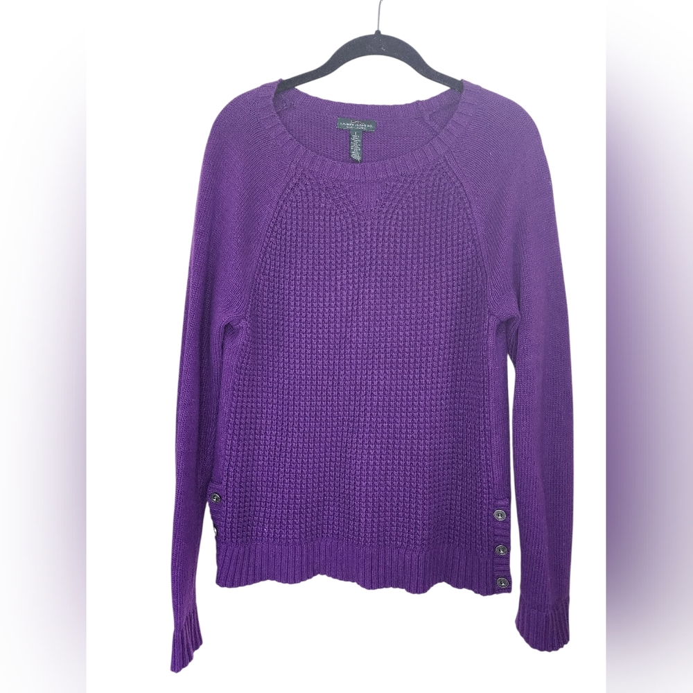 LAUREN JEANS CO. RALPH LAUREN purple knit sweater, size S